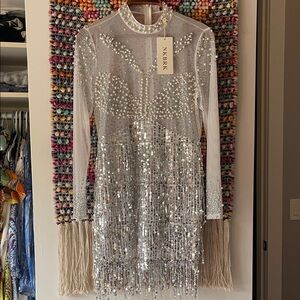 NKBRK Glittering Silver Sequin Dress